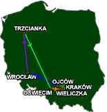 Zielona szkoa: trasa Owicim - Krakw - Wrocaw