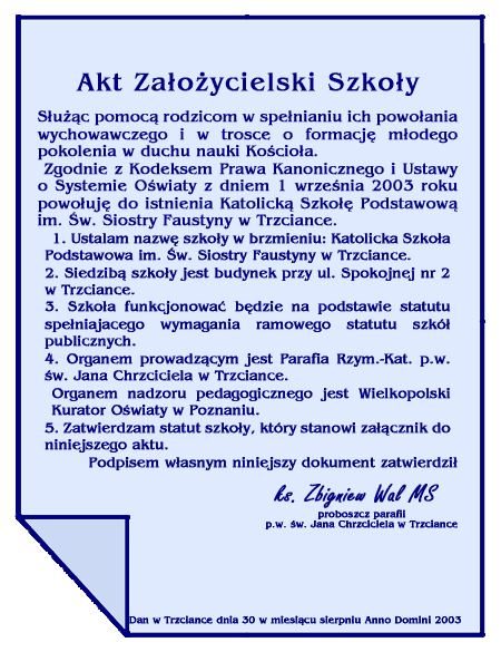 Akt zaoycielski szkoy